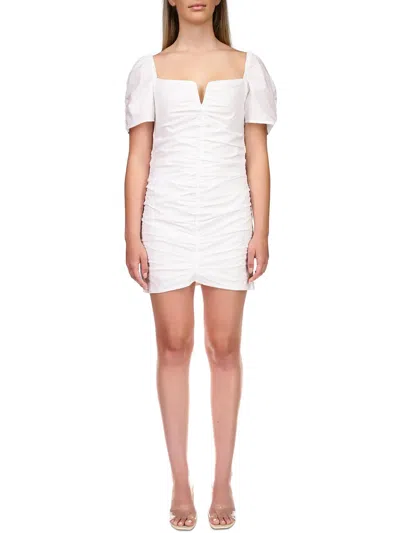 Sanctuary Womens Mini Puffed Sleeve Mini Dress In White