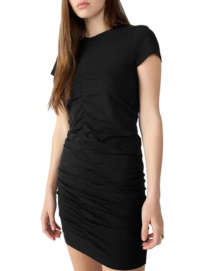 Sanctuary Womens Mini Ruched Shirtdress In Black