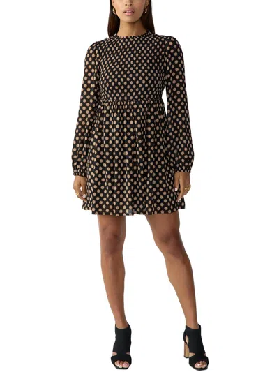 Sanctuary Womens Mini Smocked Babydoll Dress In Black