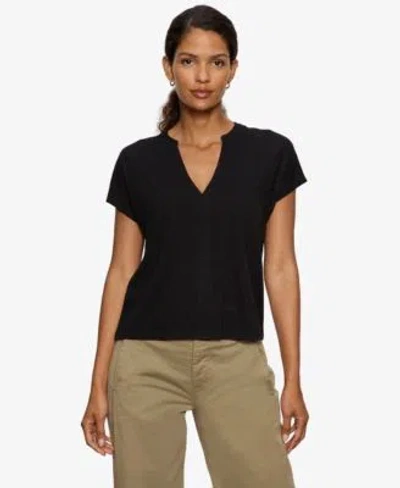Sanctuary Womens Notched Muscle T Shirt In Black
