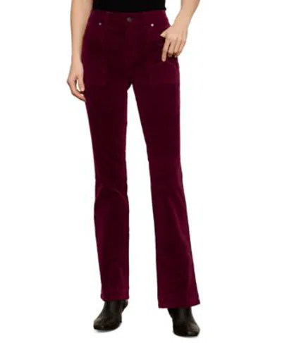 Sanctuary Womens Play Date High Waisted Velvet Bootcut Pants In Black