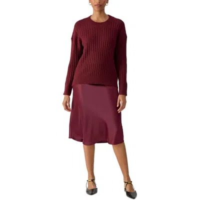 Sanctuary Womens Ribbed Knit Pullover Sweater In Sugar Plum