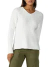 Sanctuary Womens Ribbed V-neck Pullover Sweater In White