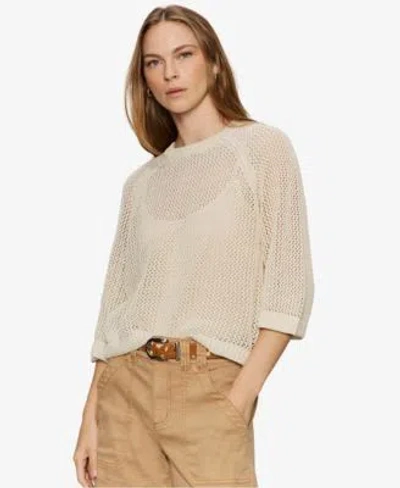 Sanctuary Womens Semi Crop Raglan Sweater T Shirt In Neutral
