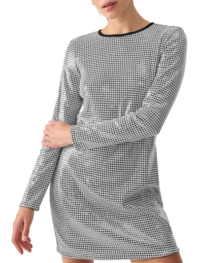 Sanctuary Womens Sequined Mini Shift Dress In Grey