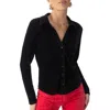 Sanctuary Textured Velvet Button-up Shirt In Black
