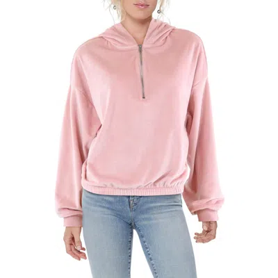 Sanctuary Womens Velvet Half Zip Zip Hoodie