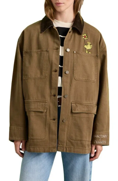 Sanctuary X Peanuts Save Our Planet Jacket In Brown
