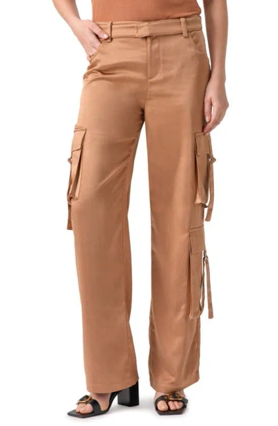 Sanctuary Y2k Strappy Cargo Trousers In Mocha Mouse