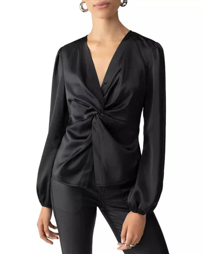 Sanctuary You're Mine Twist Front Blouse In Black