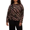 Sanctuary Zebra Stripe Crewneck Sweater In Animal Print