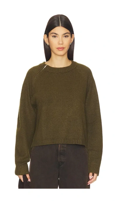 Sanctuary Zip It Sweater In Green