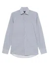 Sand Checked Long-sleeved Shirt In Blue