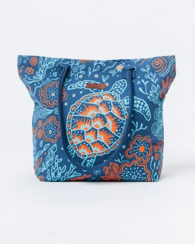 Sand Cloud Reef Turtles Beach Tote In Deep Ocean