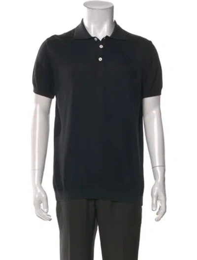 Pre-owned Sand Collar Short Sleeve Polo Shirt In Black