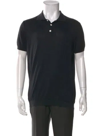Pre-owned Sand Collar Short Sleeve Polo Shirt In Black