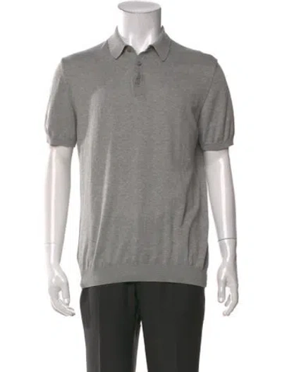 Pre-owned Sand Collar Short Sleeve Polo Shirt In Grey