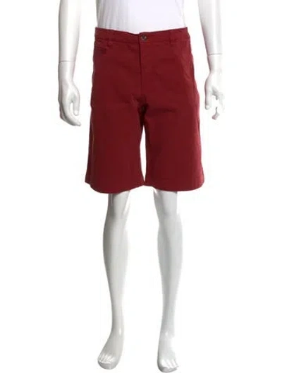 Pre-owned Sand Flat Front Shorts In Red