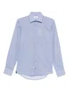 Sand Geometric-print Cotton Shirt In Blue