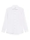 Sand Geometric-print Cotton Shirt In White