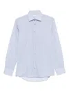 Sand Geometric-print Long-sleeve Shirt In Blue