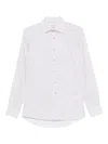 Sand Geometric-print Long-sleeve Shirt In White