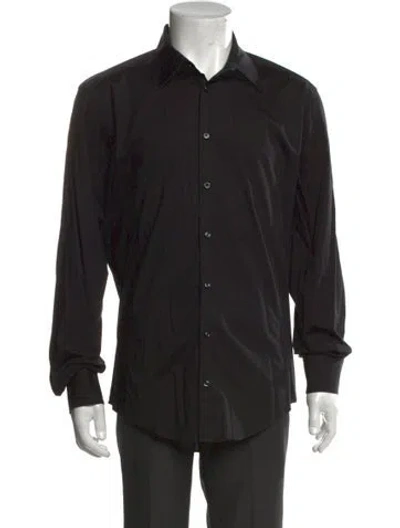 Pre-owned Sand Long Sleeve Dress Shirt In Black