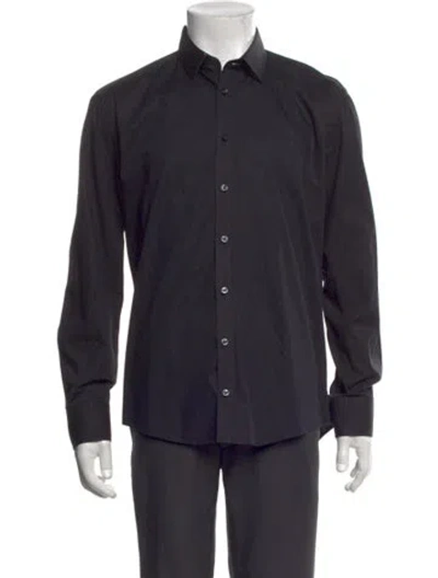 Pre-owned Sand Long Sleeve Dress Shirt In Black
