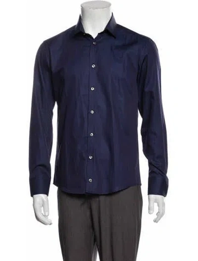 Pre-owned Sand Long Sleeve Dress Shirt In Blue