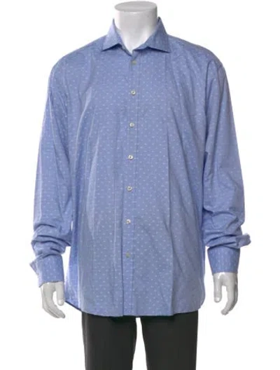 Pre-owned Sand Long Sleeve Dress Shirt In Blue