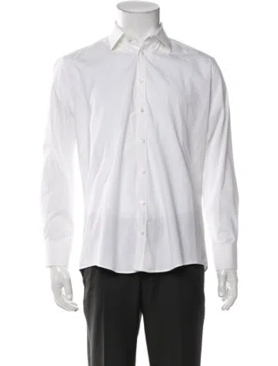 Pre-owned Sand Long Sleeve Dress Shirt In White