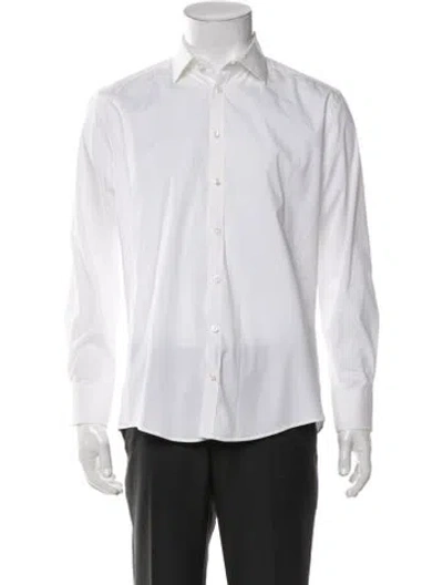 Pre-owned Sand Long Sleeve Dress Shirt In White