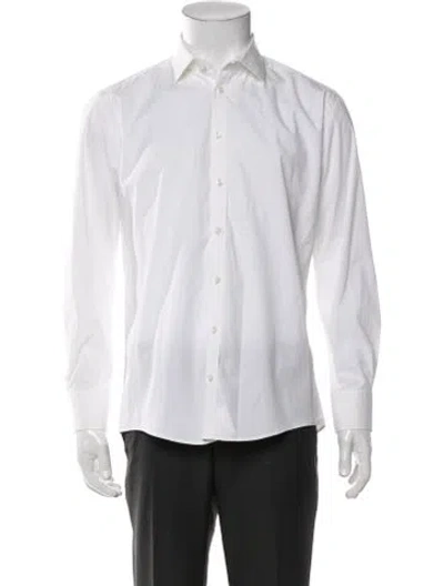 Pre-owned Sand Long Sleeve Dress Shirt In White