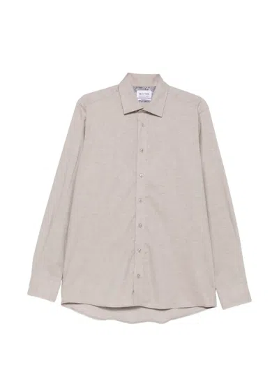 Sand Long-sleeve Button-down Shirt In Neutral