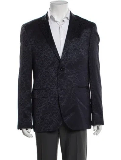 Pre-owned Sand Paisley Print Blazer In Blue
