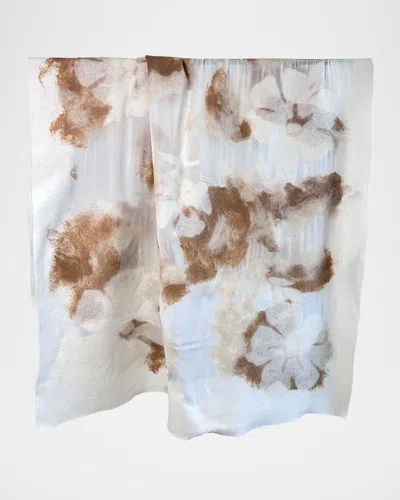 Sand River Tibetan Cashmere And Silk Felted Blanket In White