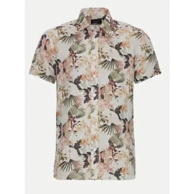 Sand State Soft Floral Short Sleeve Shirt Col: 210 Cream Multi In Neutrals