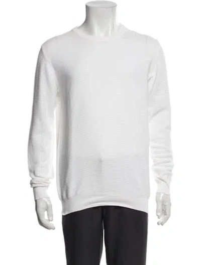 Pre-owned Sand Striped Crew Neck Pullover In White