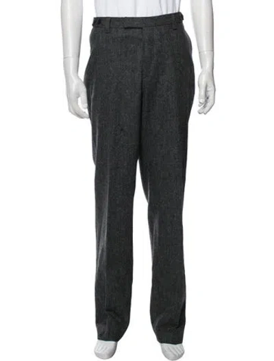 Pre-owned Sand Tweed Pattern Dress Pants In Grey