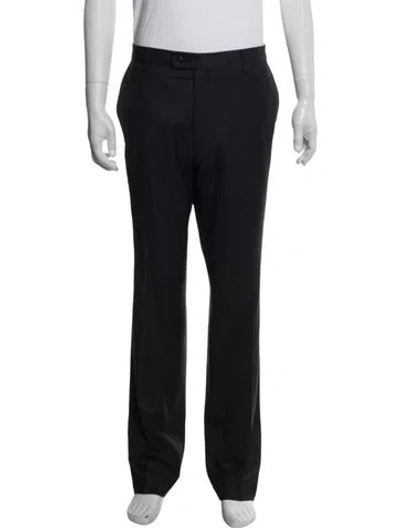 Pre-owned Sand Virgin Wool Dress Pants In Black