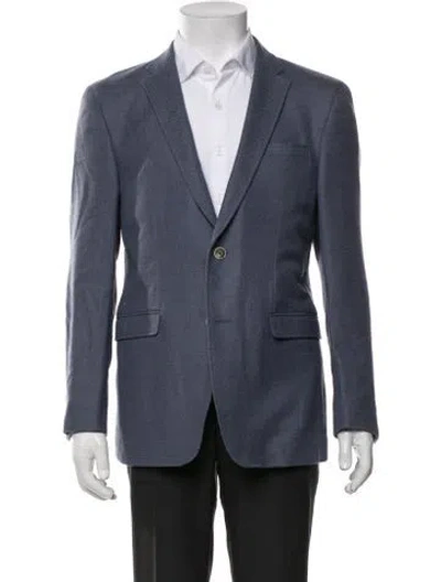 Pre-owned Sand Virgin Wool Patterned Blazer In Blue