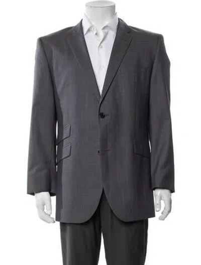 Pre-owned Sand Virgin Wool Tweed Pattern Blazer In Grey