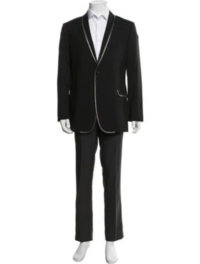 Pre-owned Sand Virgin Wool Two-piece Blazer In Black