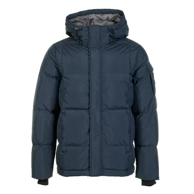 Sandbanks Alpha Wide Baffle Puffer Jacket Navy In Blue