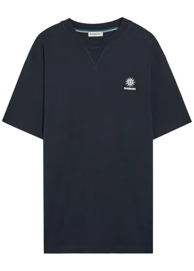 Sandbanks Badge Appliquéd Cotton T-shirt In Blue