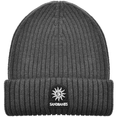 Sandbanks Badge Logo Beanie Grey In Gray