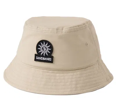 Sandbanks Badge Logo Bucket Hat Stone In Blue