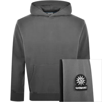 Sandbanks Badge Logo Hoodie Grey In Gray