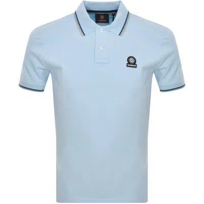 Sandbanks Mens Crystal Blue Brand-patch Regular-fit Organic-cotton Polo Shirt