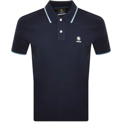 Sandbanks Badge Logo Polo T Shirt Navy